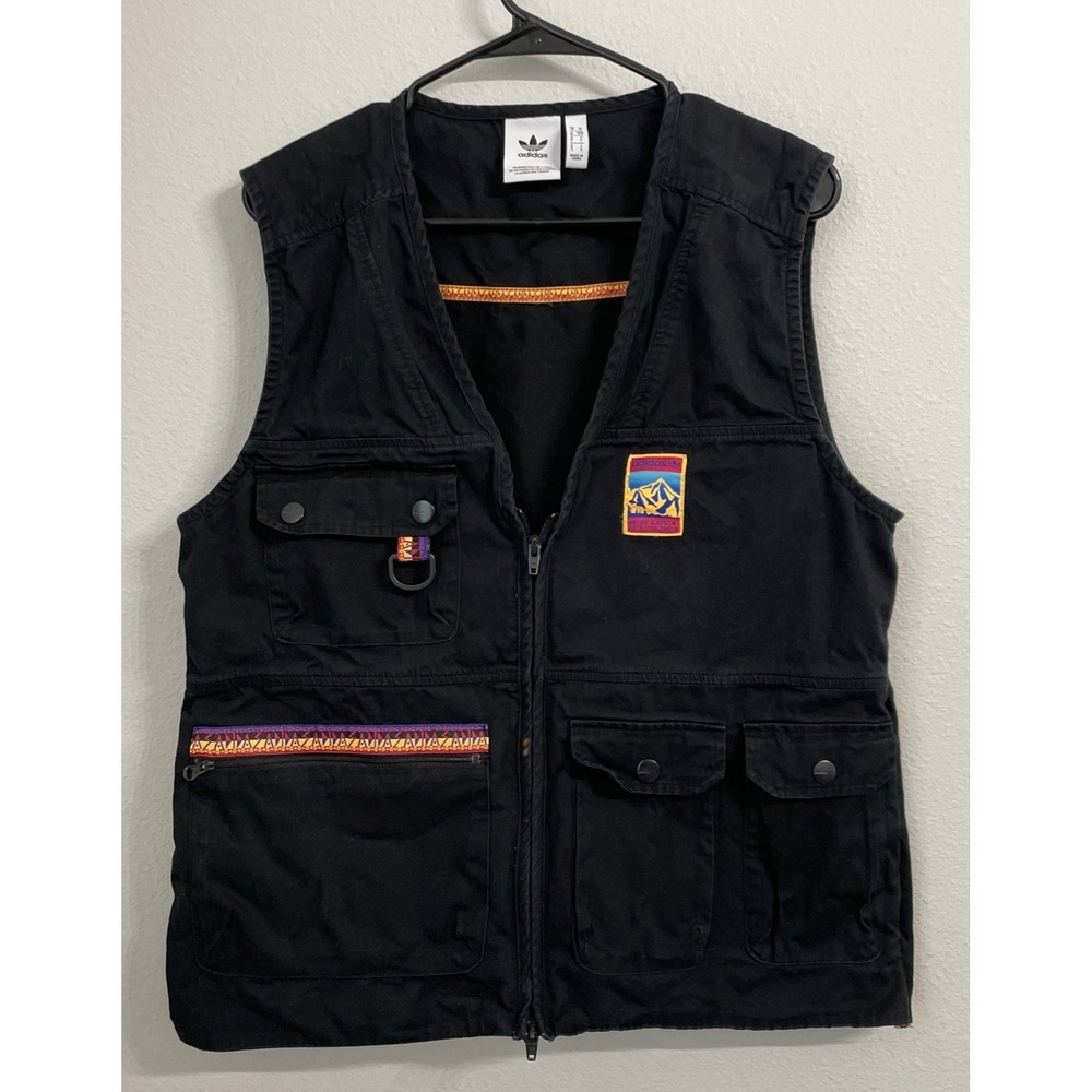 Adidas Vest Men Small Black Adiplore 2.0 Gilet Originals Utility Cargo Jacket S